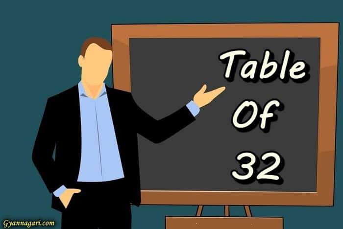 table of 32