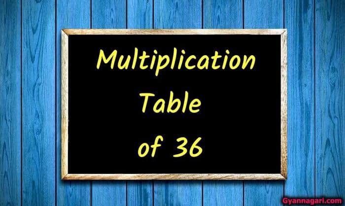 table of 36