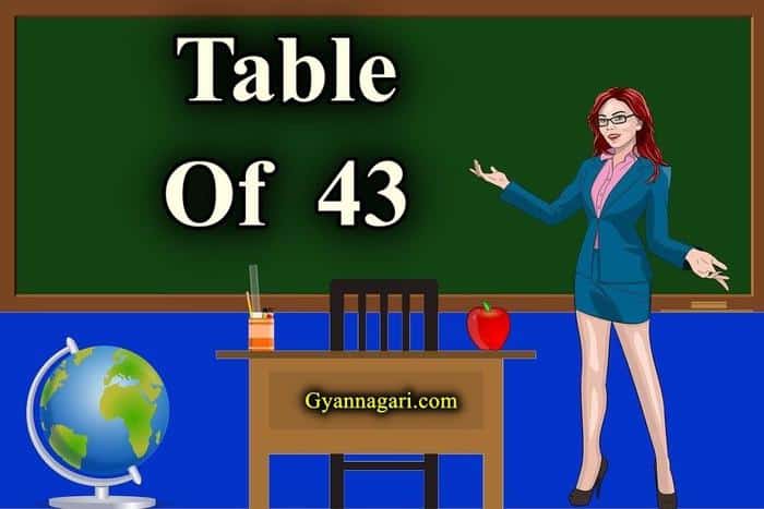 table of 43