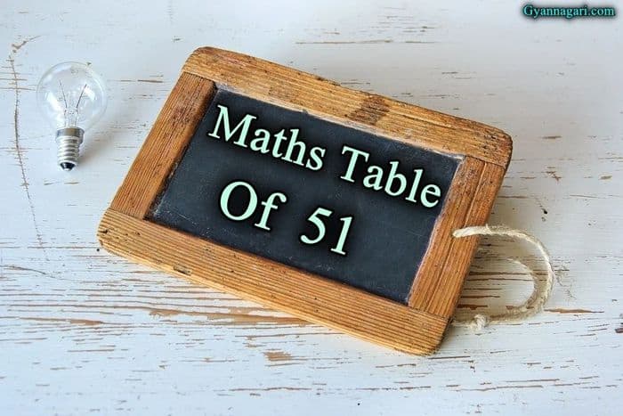 table of 51
