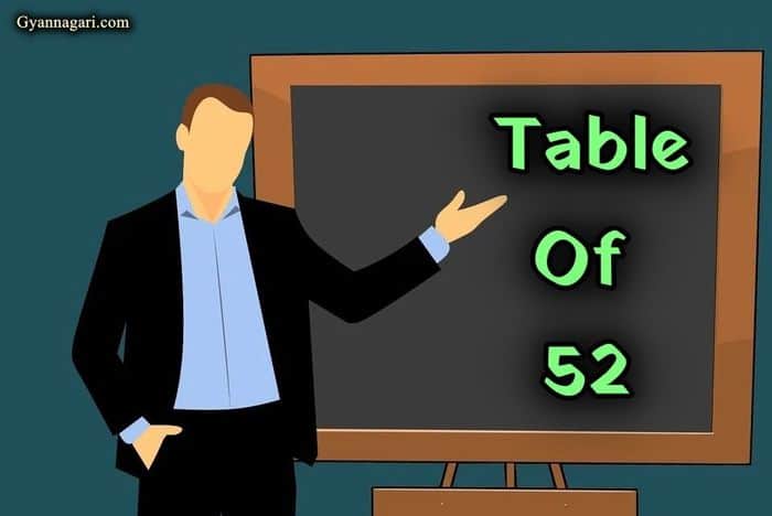 table of 52